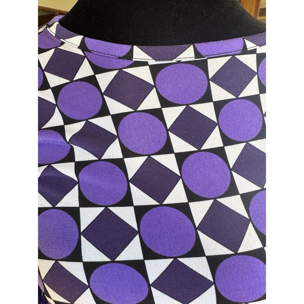 Michael Kors Purple Geometric Print Long Sleeve Top Petite Medium - Picture 12 of 12
